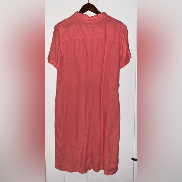 Talbot Irish Linen Pullover  Short Sleeve Orange Mini Dress Women‎ 16 Lagenlook - Picture 8 of 9